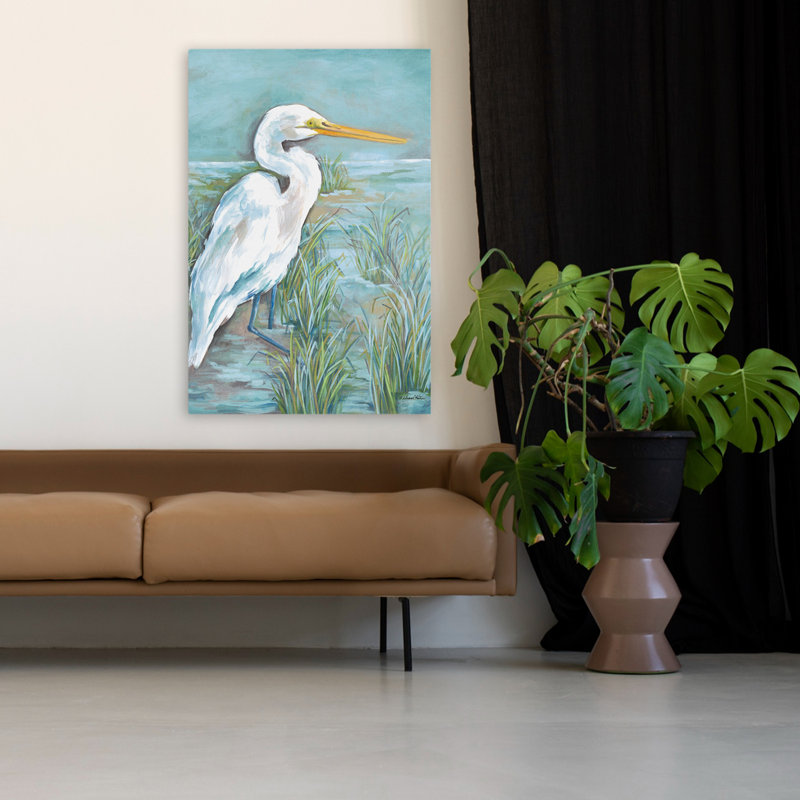 Aigrette - aigrette côtière, H 48 po x l 32 po