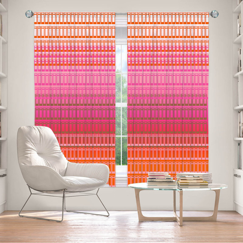 Paire de rideaux obscurcissant en polyester Wakisha, Rose / rouge / pêche, L 40 po x L 82 po