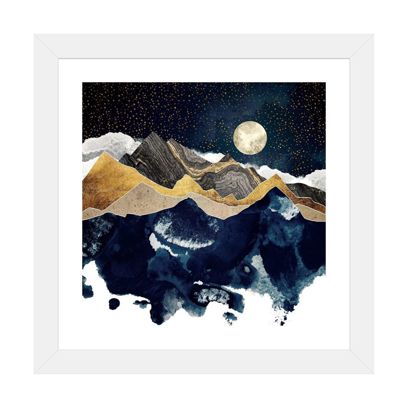 Midnight Winter - imprimé, Encadré par un papier blanc, H 16 po x l 16 po x p 1 po