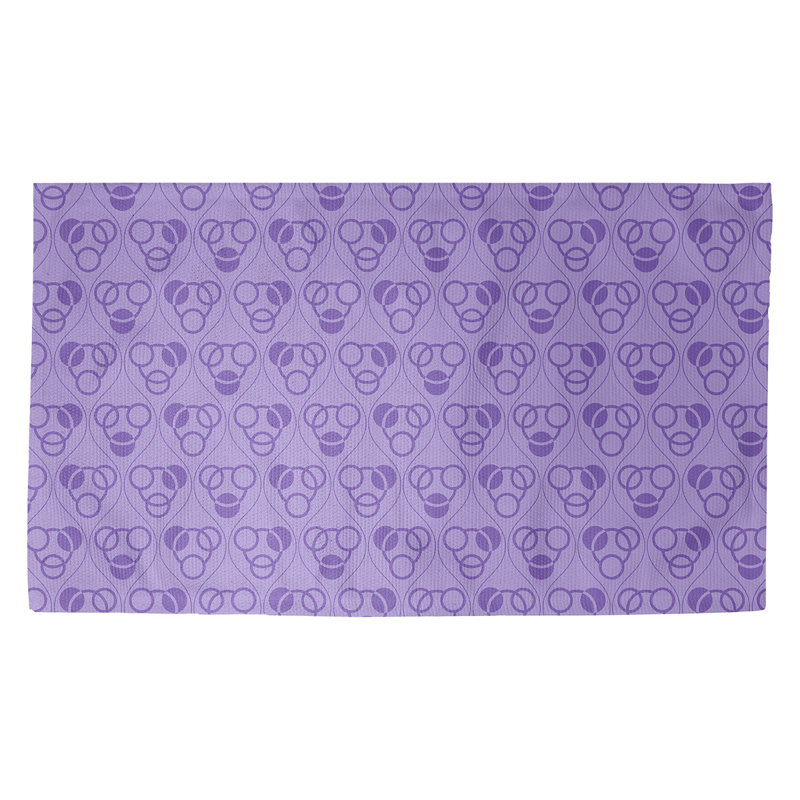 Tapis décoratif de cercles et de vagues mauves, Rectangle 2 pi x 3 pi