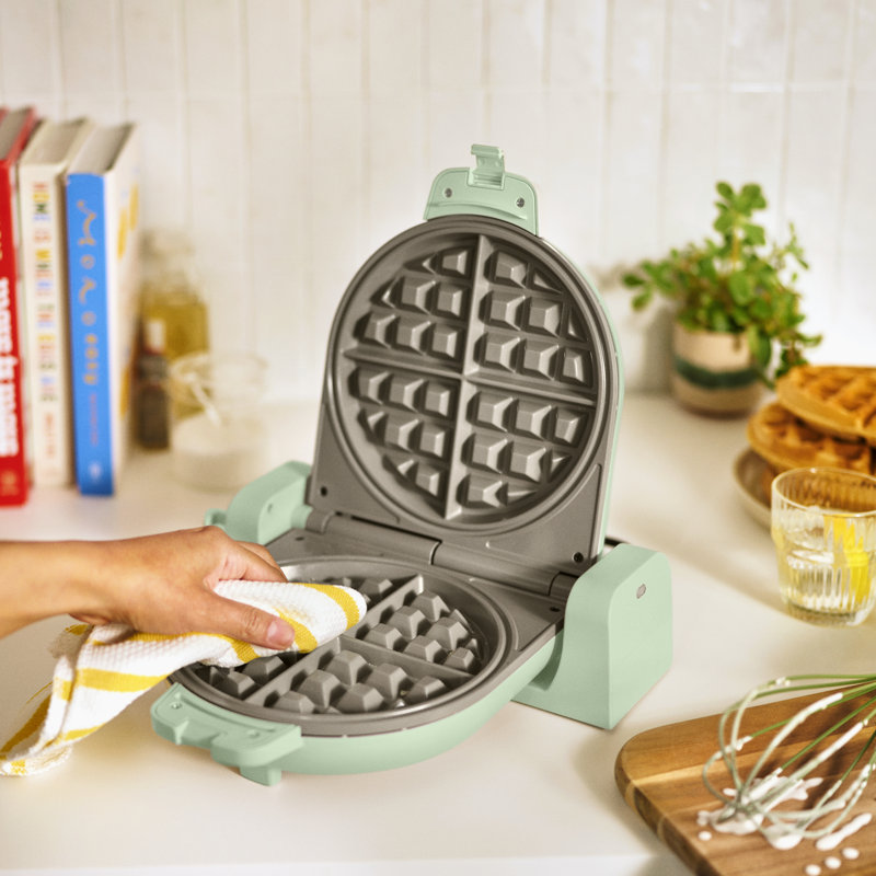 Bella Flip-N-Store Ceramic Waffle Maker, Seaglass