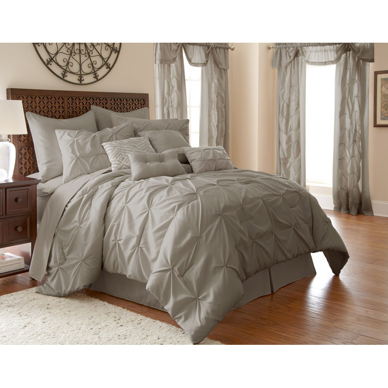 Maclaine Comforter Set, Queen Comforter + 23 Additional Pieces, Gray