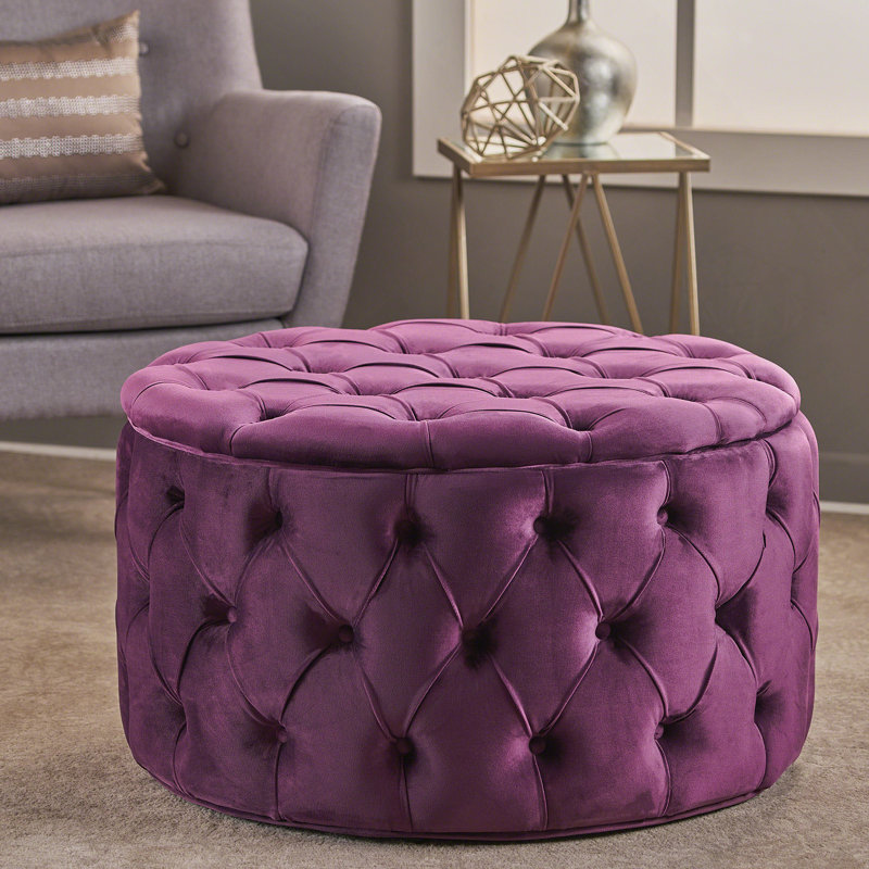 Repose-pieds capitonné élégant pour la maison, Fuchsia