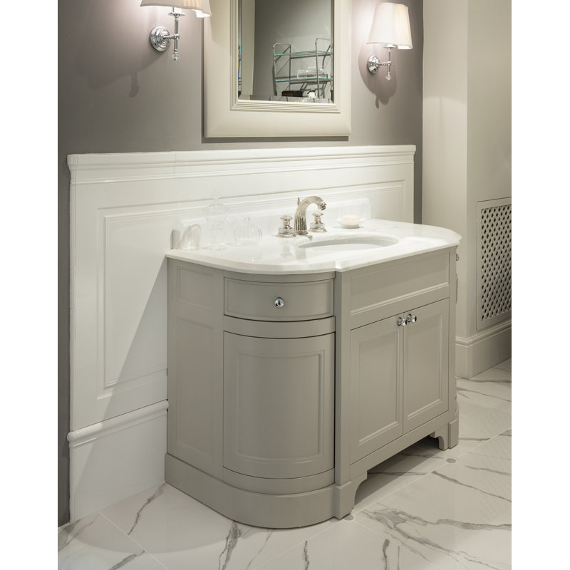 Season 50.62'' W Single Vanity, Warm Gray, White Carrara