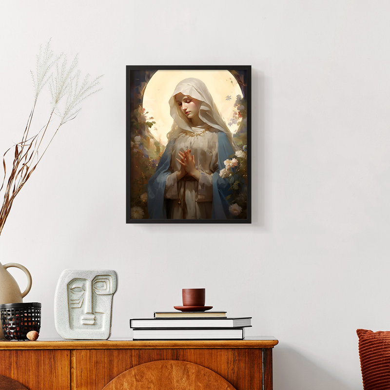 Série Religious Lxxv - reproduction encadrée de qualité supérieure - prête à être accrochée - aucun clou requis, Noir