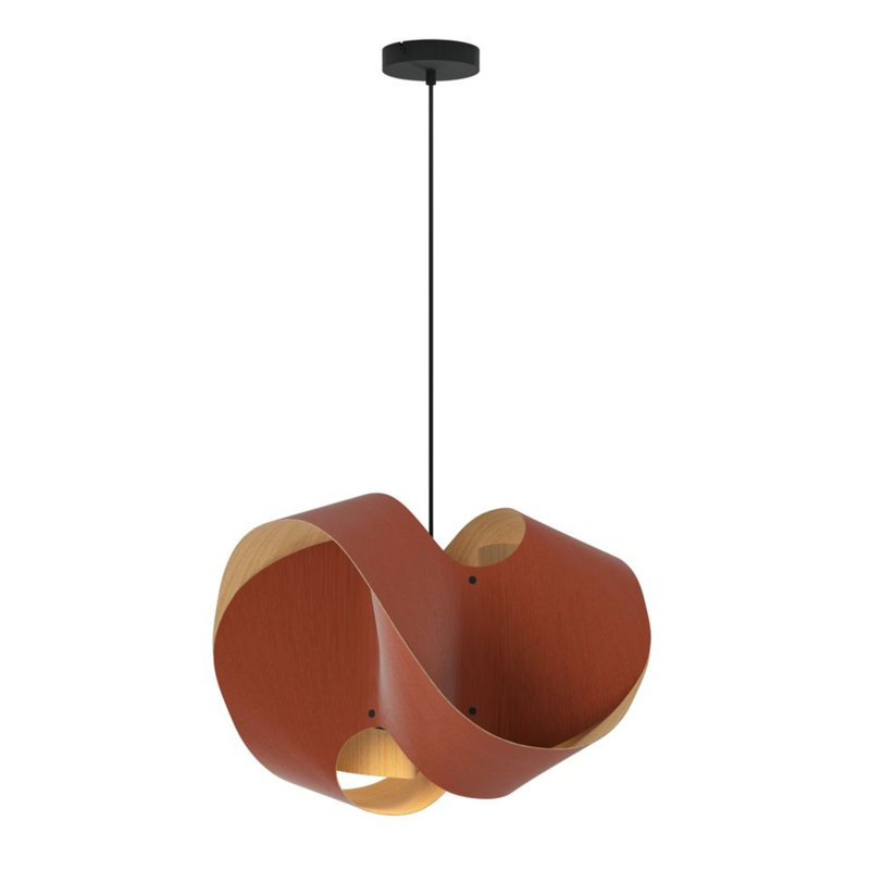 Luminaire suspendu Elvira 70 - jaune, H 20,5 po x l 27,5 po x P 27,5 po, Jaune / frêne