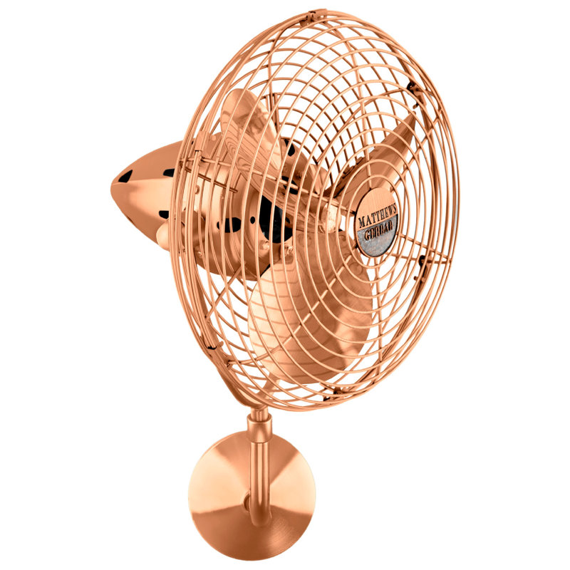 13" Wall Mounted Fan, No, Polished Copper