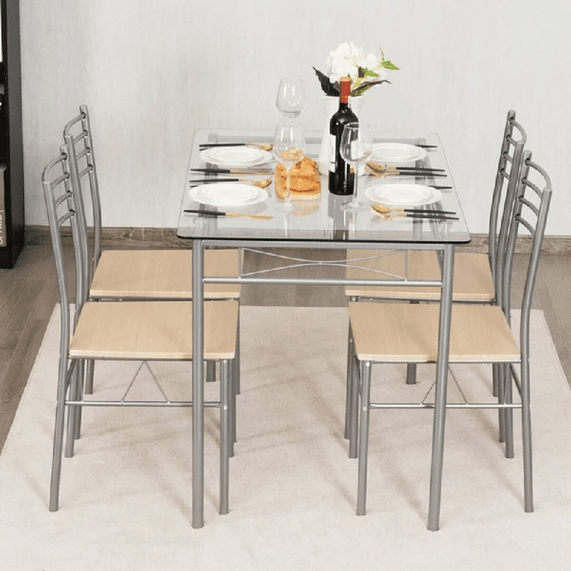 Stouferberg 4 - Person Glass Top Four Leg Dining Set