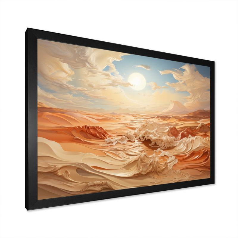 Photo de plage Sables d'or III - impression, H 34 po x l 44 po x P 1,5 po, Cadre simple noir