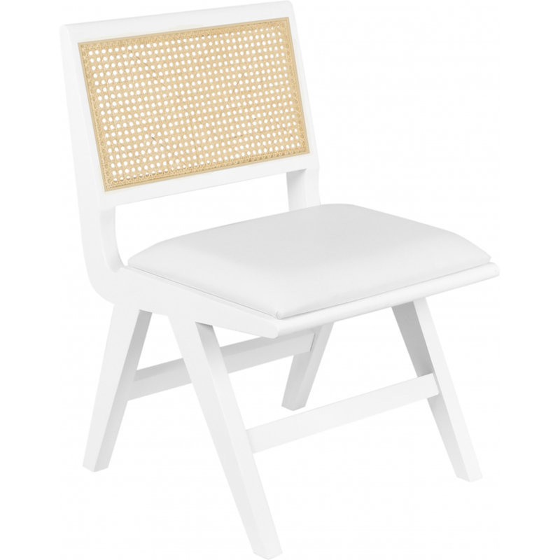 Chaise d'appoint Abby, Cuir crème végétalien, Naturel