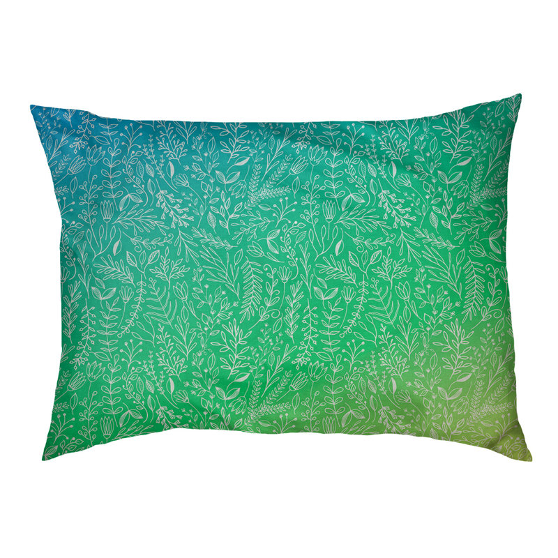 Coussin pour chien floral ditsy Byrge, Très grand (l 52 po x P 42 po x H 17 po), Bleu / jaune / olive
