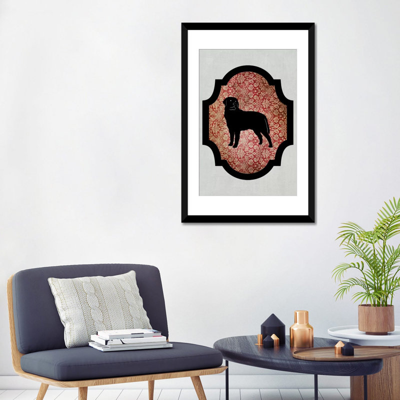 5by5collective «Rottweiler II», impression sur toile tendue, H 32 po x l 24 po x P 1 po, Papier d'art encadré noir, Blanc