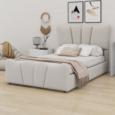 Upholstered Platform Bed Velvet Upholstered Bed