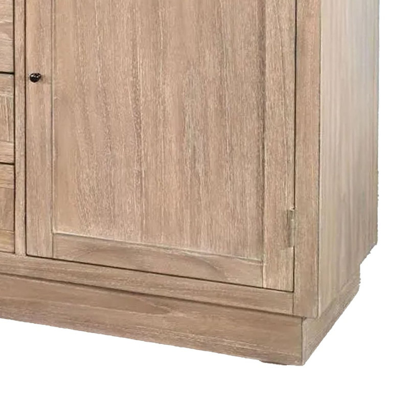 Buffet Dilly, 60 po, 4 tiroirs, 2 portes, plateau gris
