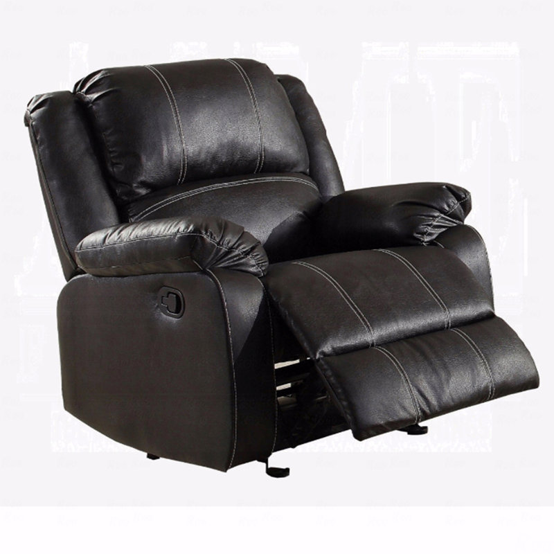 Cuir noir synthétique revêtu de fauteuil inclinable