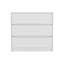 Commode Maldus, trois tiroirs, finition blanche-174927759