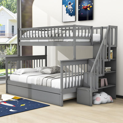 Deeandre Twin Over Full Standard Bunk Bed with Trundle by Harriet Bee -  2265C9568CA545EA9F95B77DDA215DE9