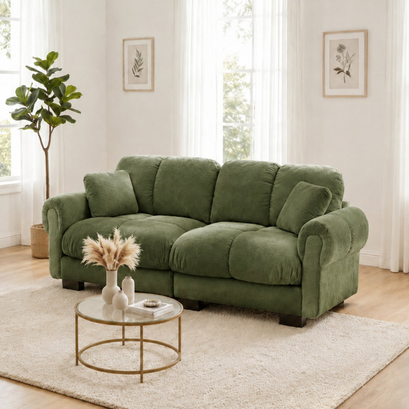  Canapé en chenille Cloud, Green Chenille