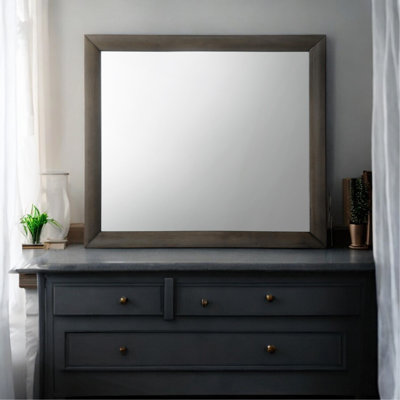 Sophisticated Gray Oak Finish Mirror For Modern Home Decor