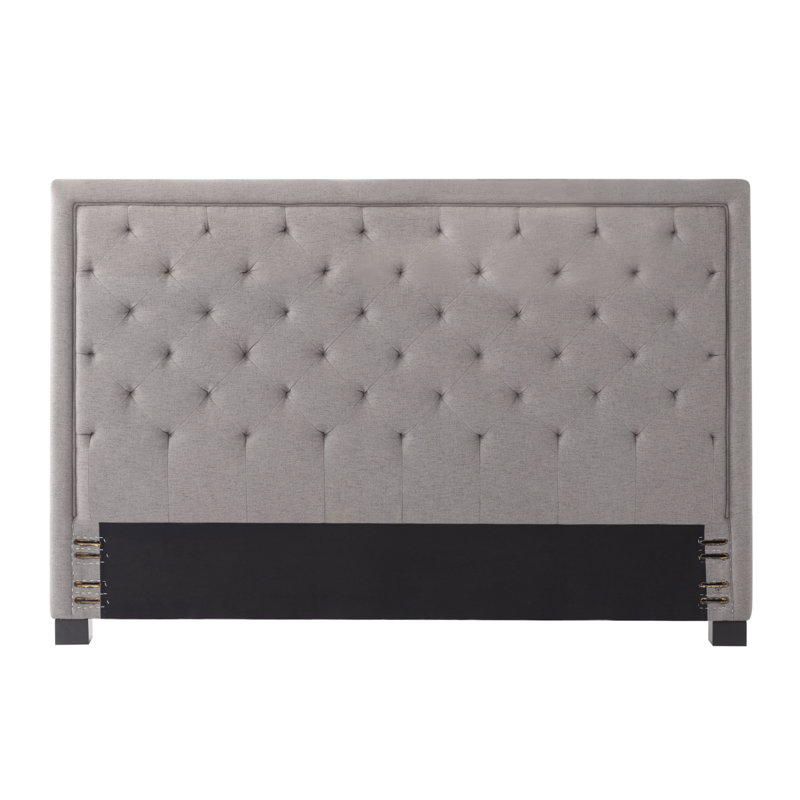 King Size Linen Upholstered Wingback Headboard With Button Tufted