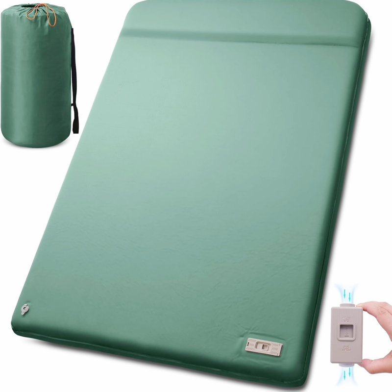 3.14" Thick Memory Foam Camping Mattress 2 Person w/Pillow, Green