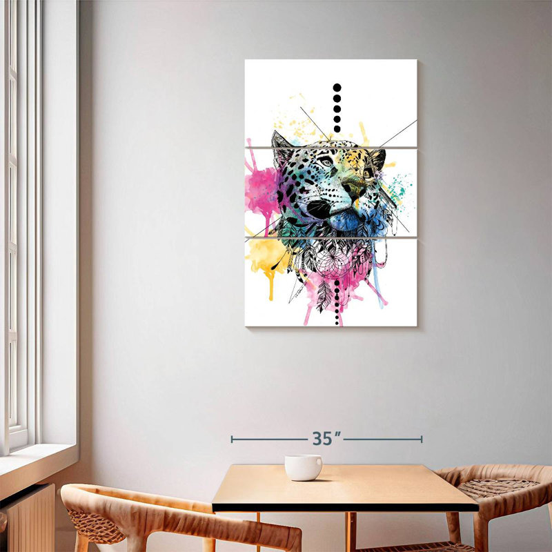 Brampt Tribal Leopard, 57" H x 36" W