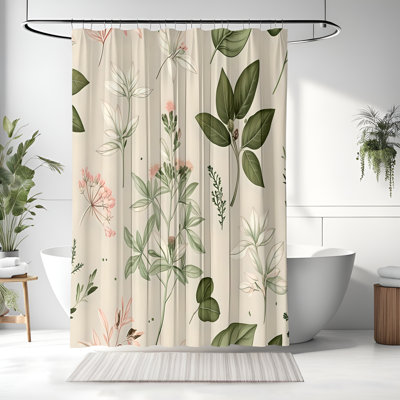 Rideau de douche avec tapis de bain