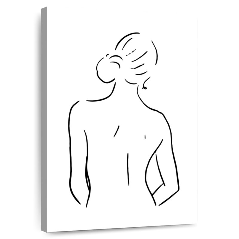Esquisse de corps féminin Leisha IV - noir et blanc, H 24 po x l 16 po