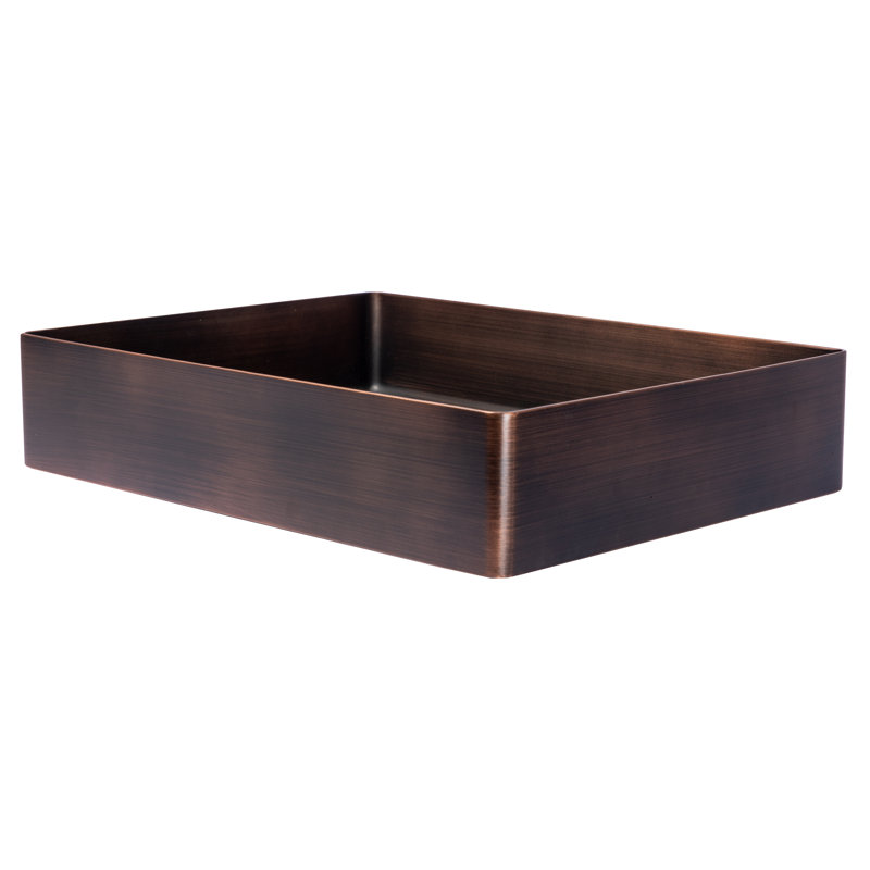 Stainless Steel Rectangular Vessel Bathroom Sink, Bronze