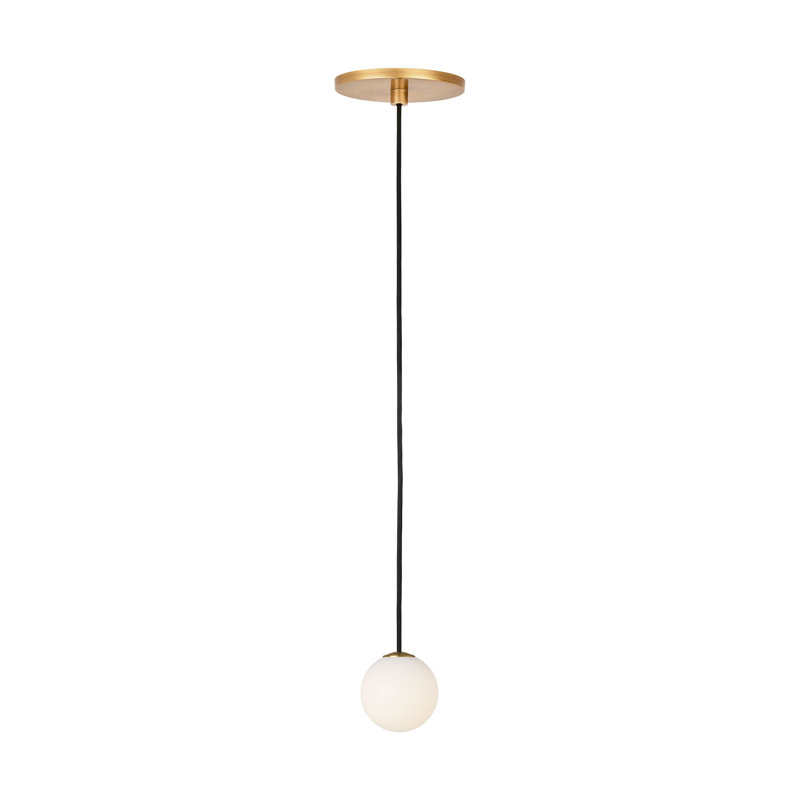 Orbet 1 - Light LED Pendant, Hand Rubbed Antique Brass