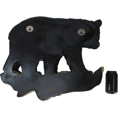 Grande sculpture murale en forme d'ours noir sur branche d'arbre