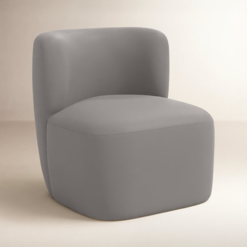 Mariza Upholstered Swivel Accent Chair, Classic Otter Performance Velvet