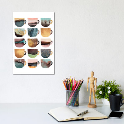 Earthy Coffee Cups by Elisabeth Fredriksson - Print on Canvas