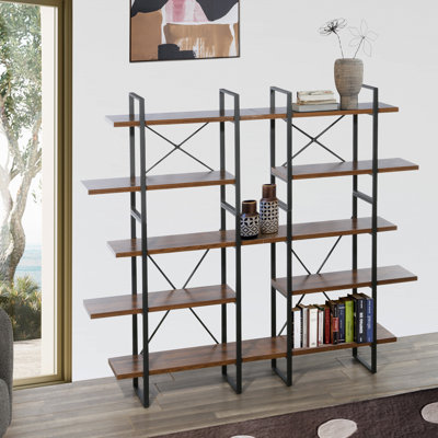 Étagère à livres en acier réglable H 71 po x l 83 po