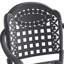 Ensemble de meubles de patio en aluminium coulé avec cadre noir et coussins de siège bleus-1856795787