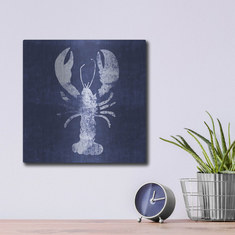 «Indigo Lobster» par Linda Woods, H 12 po x l 12 po