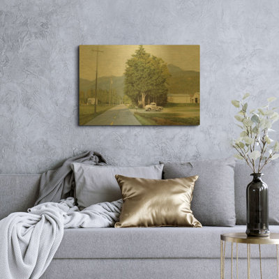 «Going to Town 2» par Wellington Studio, art mural en métal doré, 16 po x 12 po