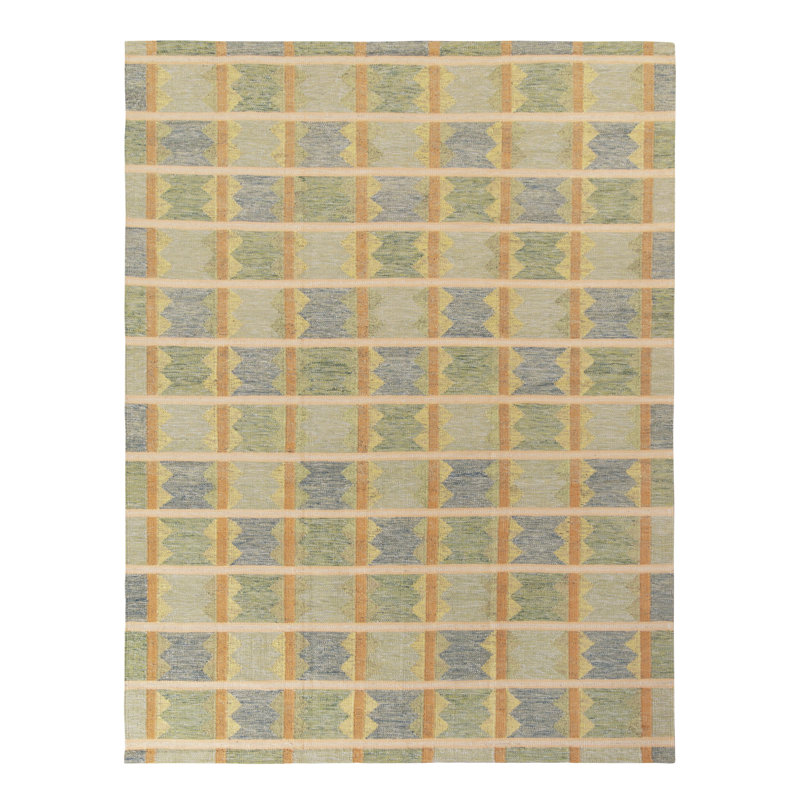 Scandinavian Wool Geometric Area Rug, Rectangle 14' x 20'