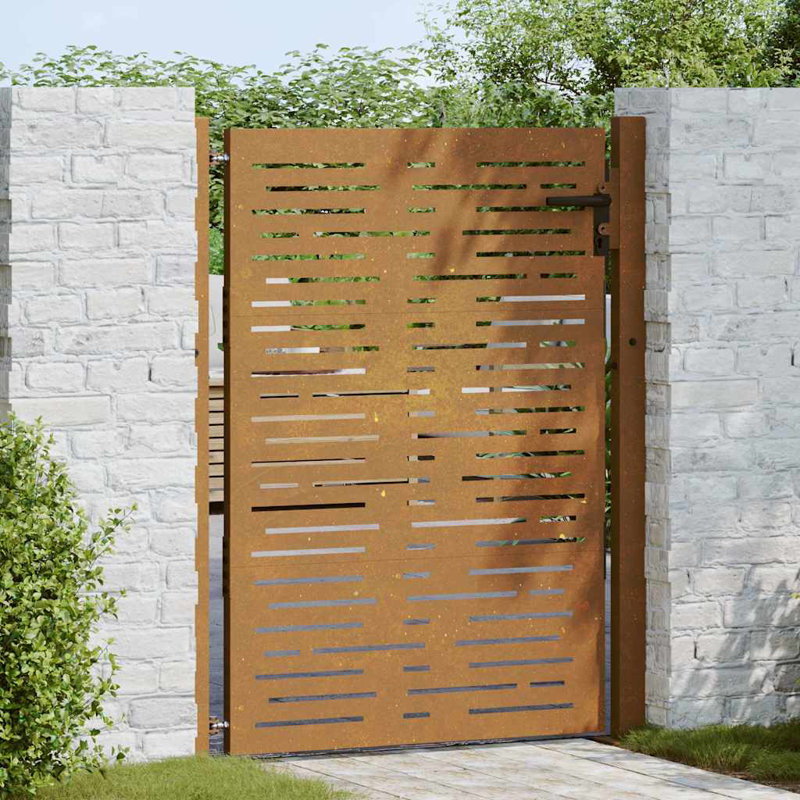 Porte de jardin vidaXL 105 x 155 cm, acier carré Corten, 39,4 po x 59,1 po
