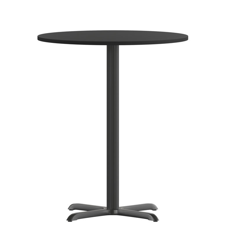 Plateau de table rond en stratifié Carrus, H 43,13 po x l 30 po x P 30 po, Noir