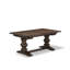 5 Piece Dining Table Set Includes a Rectangle Dining Room Table with Removable Leaf and 4 Brown Linen Fabric Upholstered Chairs, Distressed Jacobean-1437975340-1437975339-1437975338