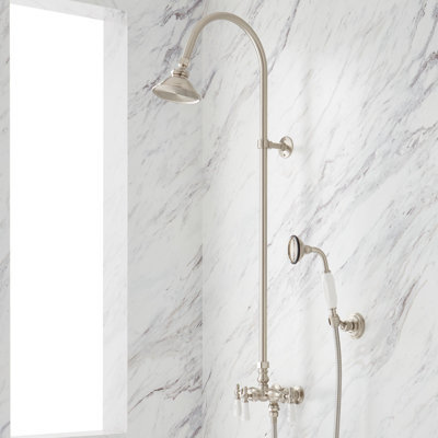 Baywood Exposed Pipe Shower System with Rough-in Valve