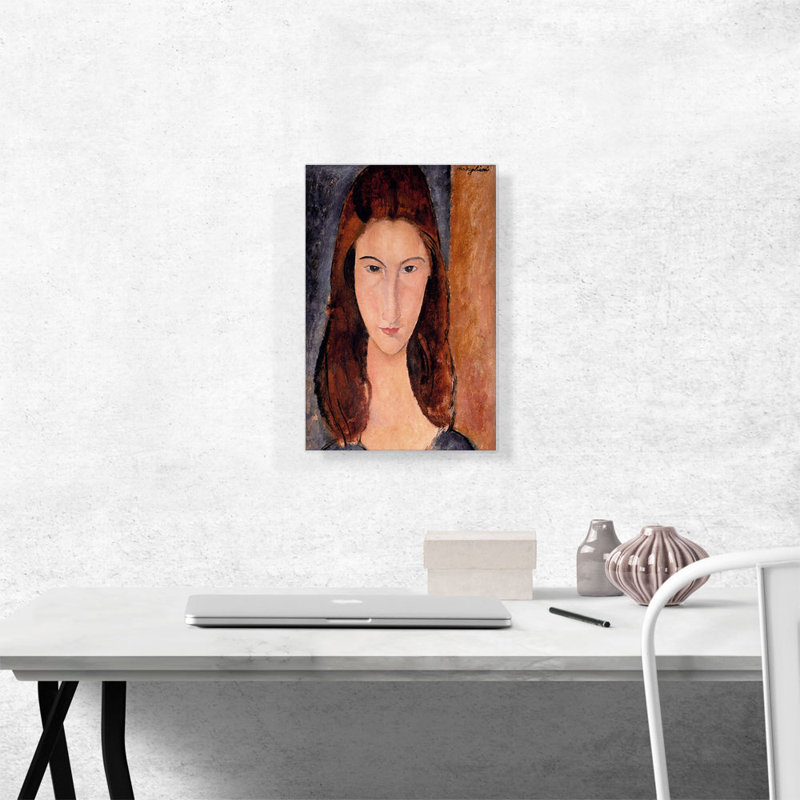 Portrait of Jeanne Hebuterne 1919 par Amedeo Modigliani, reproduction d'art sur toile tendue, H 18 po x l 12 po x 1,5 po