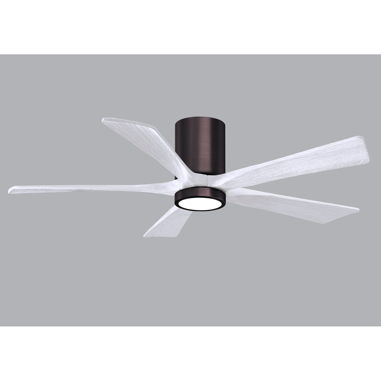 Irene 5 - Blade LED Ceiling Fan with Light Kit Included, Matte White, Brushed Bronze, 52"
