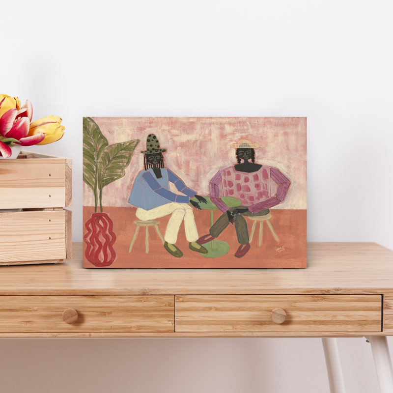 «With A Friend», art moderne de l'architecture végétale colorée, H 12 po x l 18 po