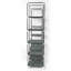 Garde-robe portable 5 couches à 12 compartiments en tissu non tissé gris (133 x 46 x 170 cm)