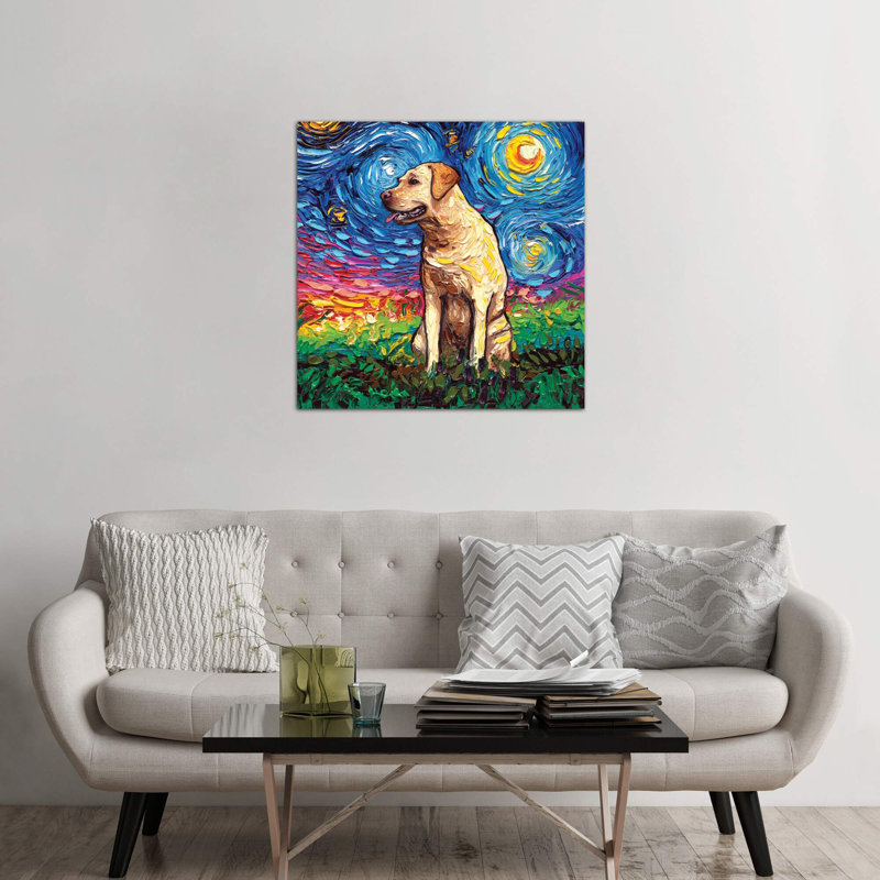 Labrador Night II by Aja Trier - Painting on Canvas, 93.98 cm H x 93.98 cm W x 1.91 cm D, Wrapped Canvas