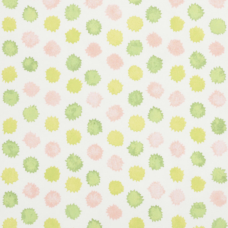 Schumacher x Celerie Kemble Mini Bursts Fabric, Pink/Leaf