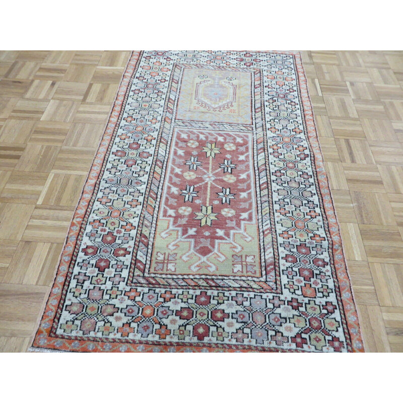 Tapis oriental turc Oushak rouille noué à la main 3 pi 3 po x 5 pi 6 po 12625F8E6E924F2C82201FA6A9F42AB5