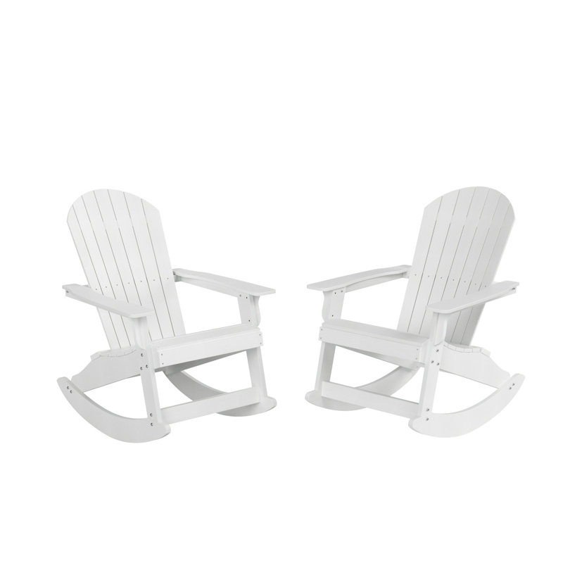 Arrlo Outdoor Adirondack HIPS Rocking Chair, White